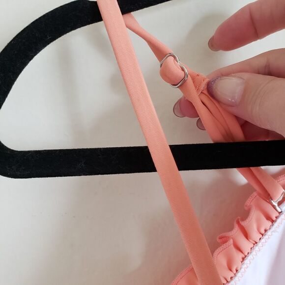 NWOT Unbranded Smocked Crop Tube Top Adjustable Spaghetti strap Size Large - Picture 5 of 8